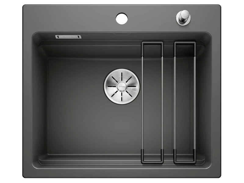 BLANCO ETAGON 6 | Ceramic in Basalt | Installation Type: Inset Installation from Above | for 60 cm Wide Base cabinets | Well Thought-Out System Concept with Versatile ETAGON Rails | [58.4x51x23.2 cm]