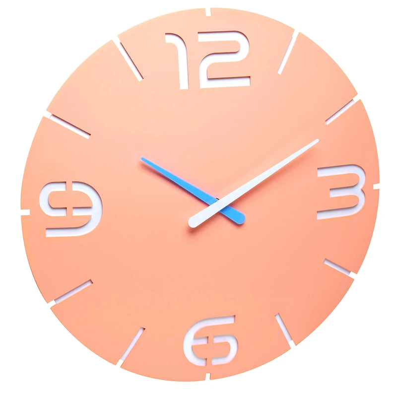 TFA Dostmann Contour Design 60.3536.16 Radio-Controlled Wall Clock Design Diameter 350 x Height 35 mm Pink Apricot
