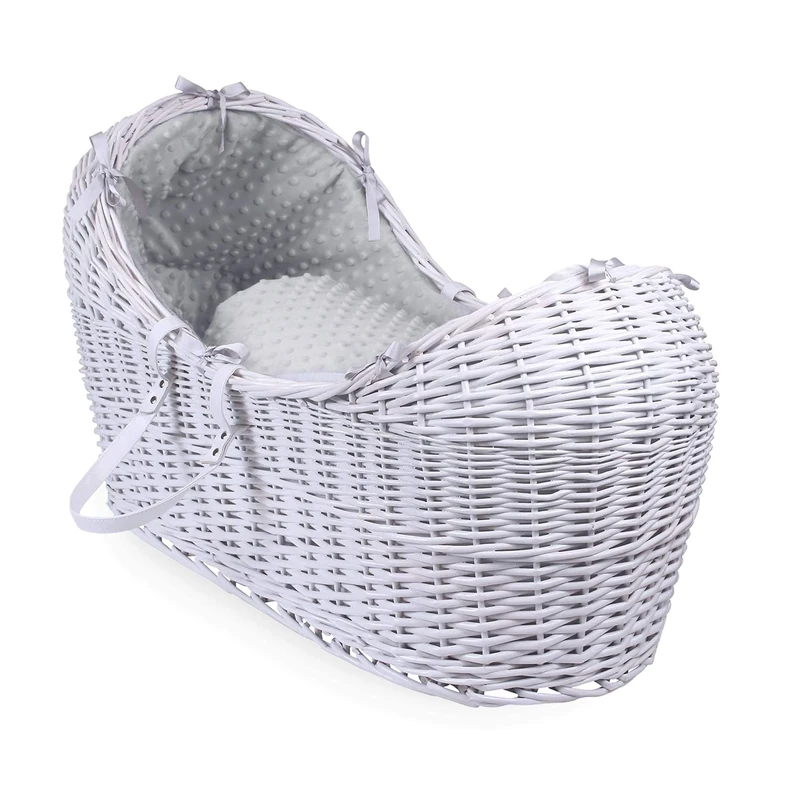 Dimple White Wicker Noah Pod - Grey