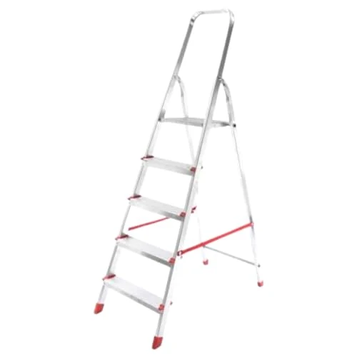 House Collection, Folding Ladder, Aluminium, 5 Steps, DIY