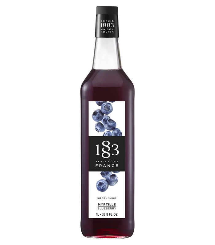 1883 Maison Routin Premium Blueberry Syrup – Natural Fruit Syrup, Perfect for Cocktails & Mocktails, Ice Tea, Smoothies, Desserts – Vegan-Friendly, Allergen-Free – 1L PET Bottle