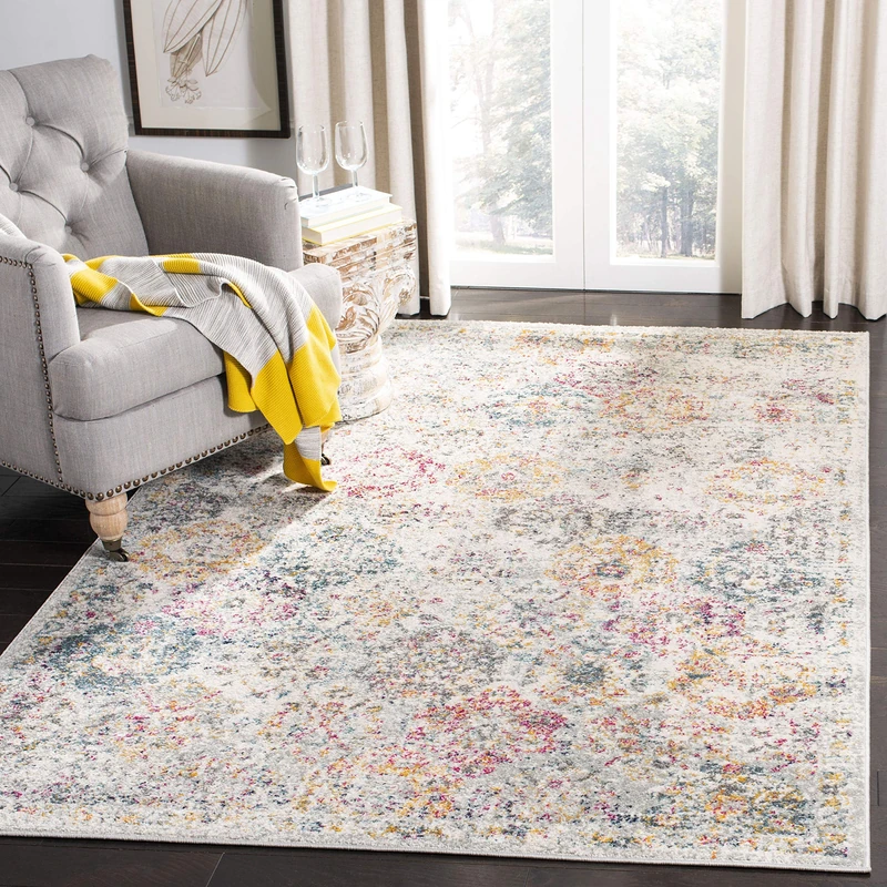 Safavieh Modern Chic Indoor Woven Rectangle Area Rug, Madison Collection, MAD611, in Grey/Gold, 155 X 229 cm for Living Room, Bedroom or Any Indoor Space - Image 1