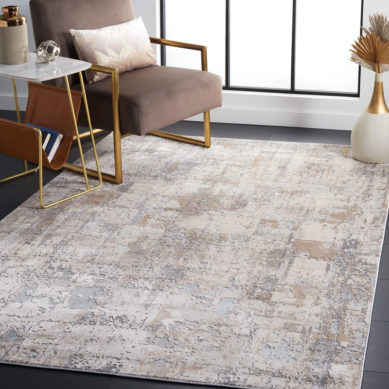 Safavieh Abstract Indoor Woven Rectangle Area Rug, Invista Collection, INV435, in Cream/Beige, 160 X 229 cm for Living Room, Bedroom or Any Indoor Space