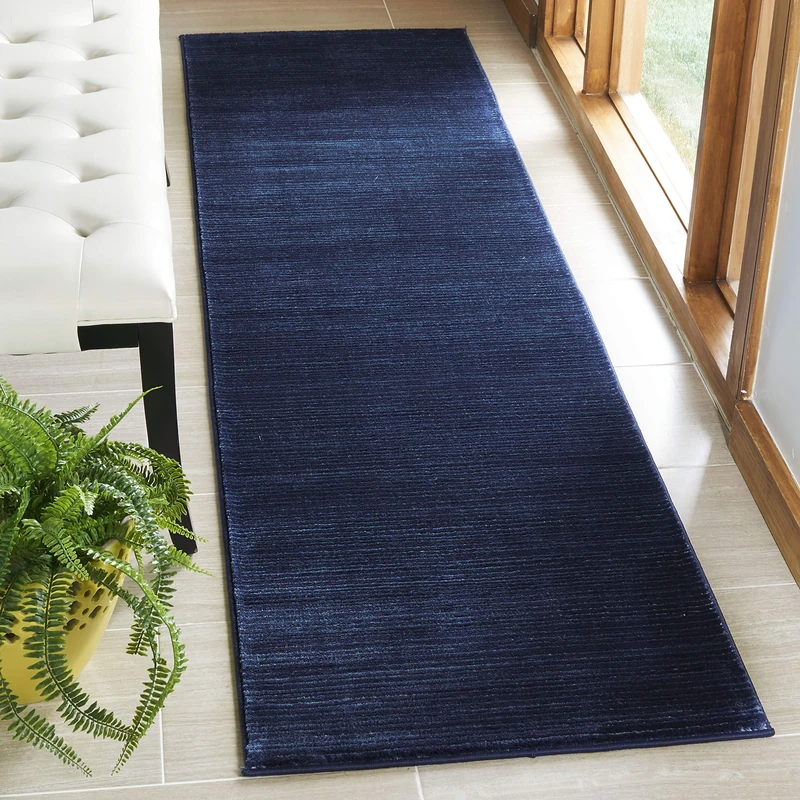 Safavieh Modern Rug for Living Room, Dining Room, Bedroom - Vision Collection, Short Pile, in Navy, 91 X 152 cm