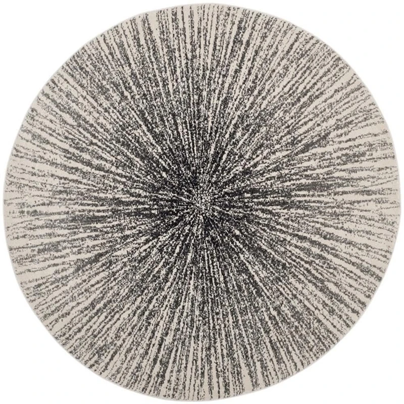 Safavieh Traditional Rug for Living Room, Dining Room, Bedroom - Evoke Collection, Short Pile, in Grey and Neutral, 120 X 120 cm
