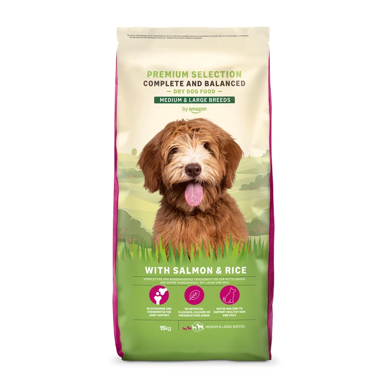 by Amazon Complete Dry Dog Food with Salmon & Rice - 15kg