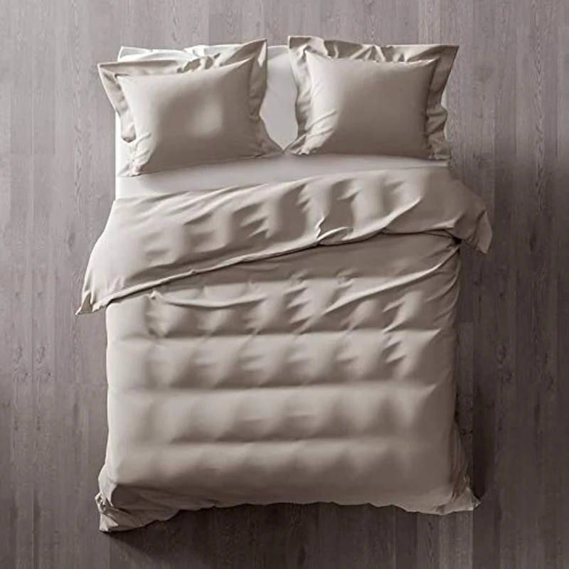 Heckett Lane Bed linen 100% cotton percale Feline 140 bleached sand