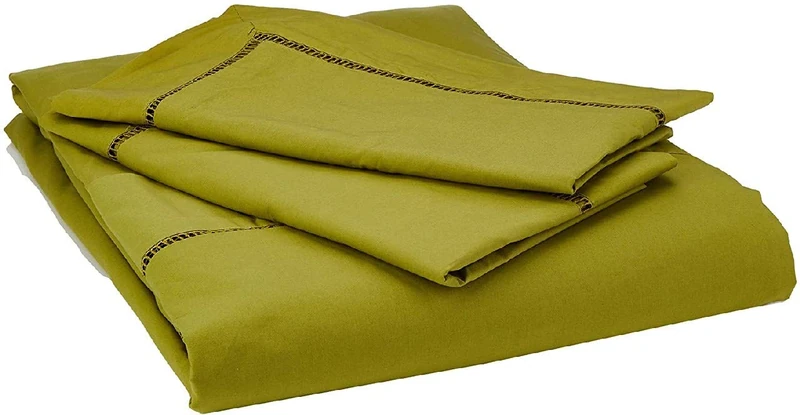 Heckett Lane Bed Linen 100% Cotton Percale Feline 200 Green Oasis