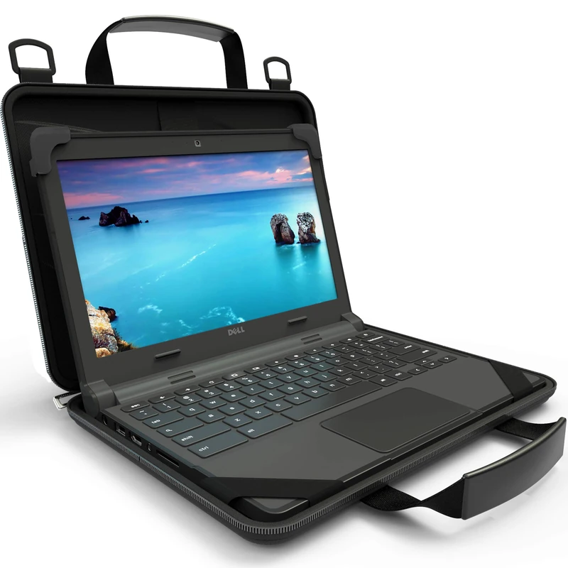 UZBL 13-14 inch Chromebook Case Protective Laptop Hard Cover Sleeve, Always-on Work In Case with Carrying Handle and Adjustable Shoulder Strap | For Business, Students, and Back to School