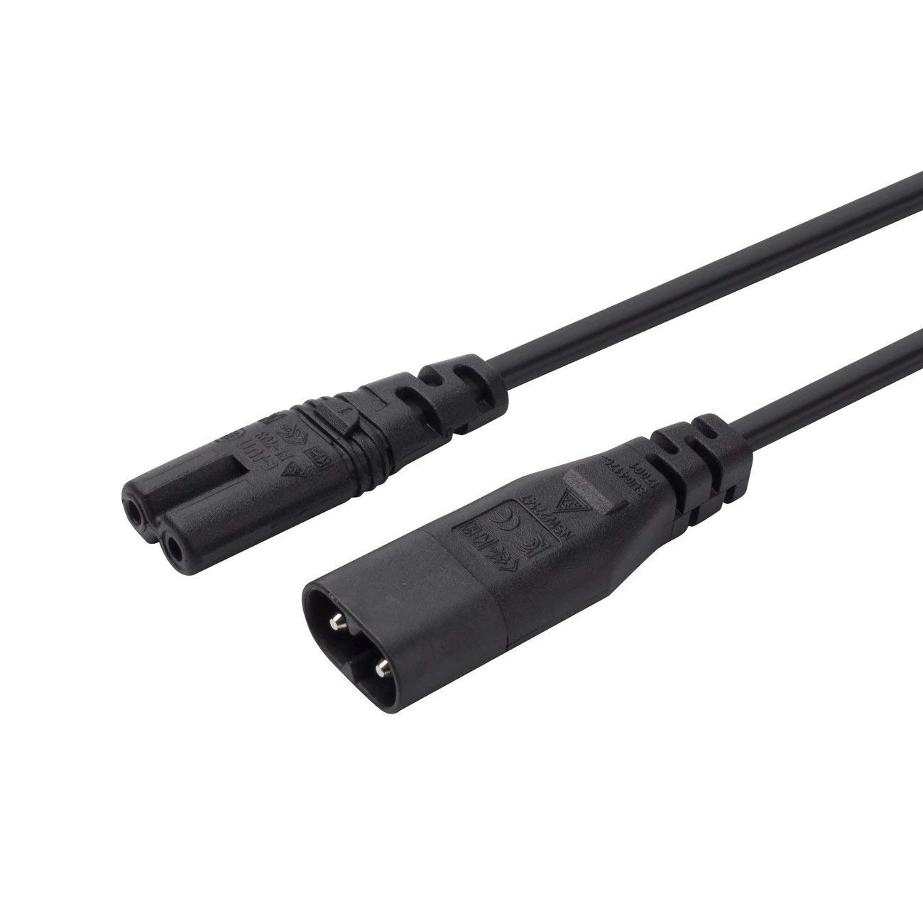 IEC 60320 C8 Plug to C7 Receptacle Male to Female Extension Power Supply Main Adapter Cable (5M)