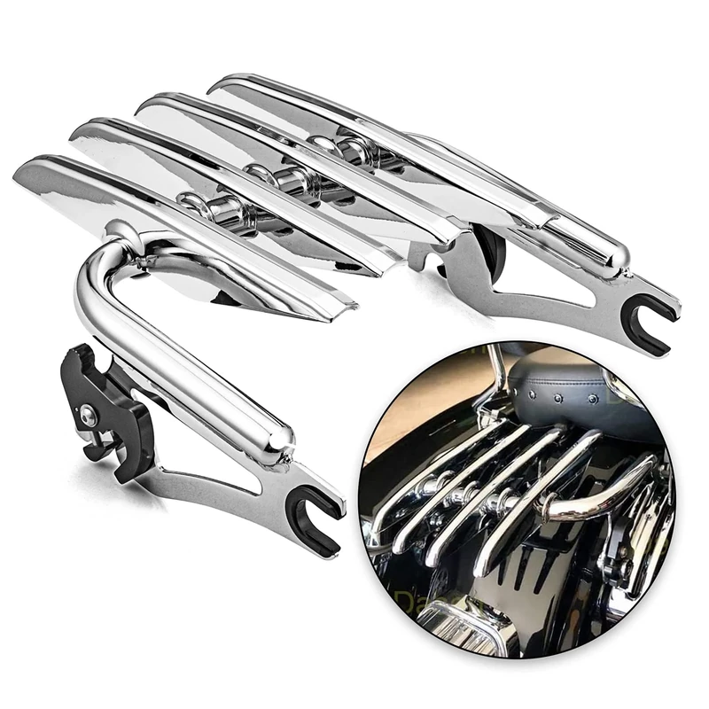 Dasen Chrome Mounting Stealth Luggage Rack Detachable Compatible with 2009-2022 Harley Davidson Touring Road King Electra Road Street Glide