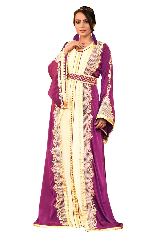 Kolkozy Fashion Women's Morrocon Style Kaftan Violet Size M