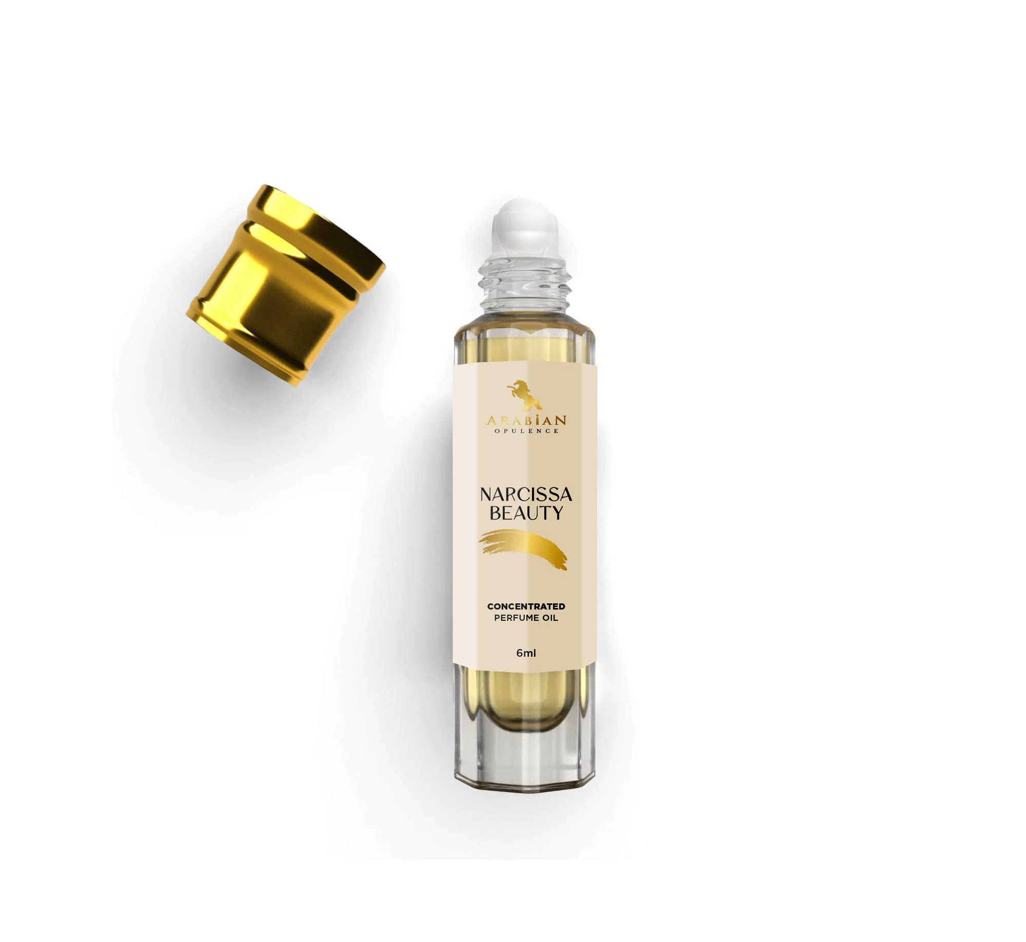 Arabian Opulence FR211 NARCISSA BEAUTY Roll-on Perfume Oil | Concentrated Fragrance Body Oil | Long Lasting Oil Based Perfume for Women | Travel Size Alcohol-Free Soft Perfume Oil Bottle (6ml)