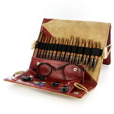 Knitter's Pride Ginger Interchangeable Circular Knitting Needles, Special Short Tip Set - Includes 13 Pairs of 4" Needle Tips in Sizes US 3 Through US 17