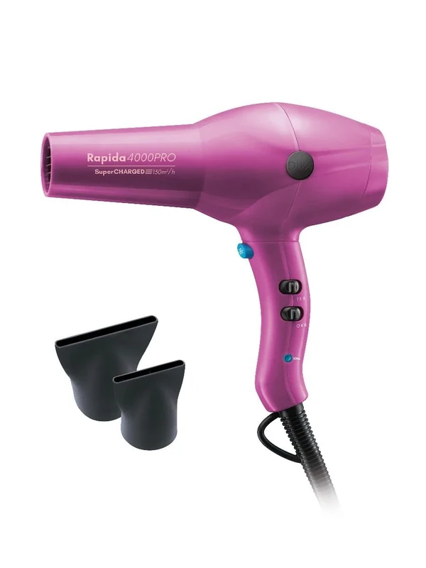 Diva Pro Styling Rapida 4000 Pro Dryer 2200 W Professional Hairdryer with Ionic Conditioning, Magenta PRO110