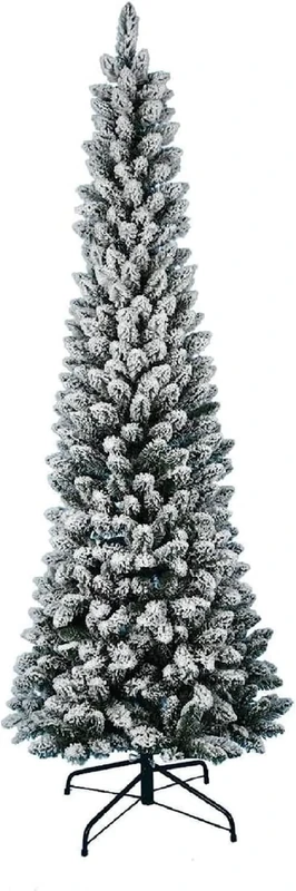 Megashopitalia Christmas Tree, Polyvinyl Chloride Synthetic PVC, Snowy, 210 cm