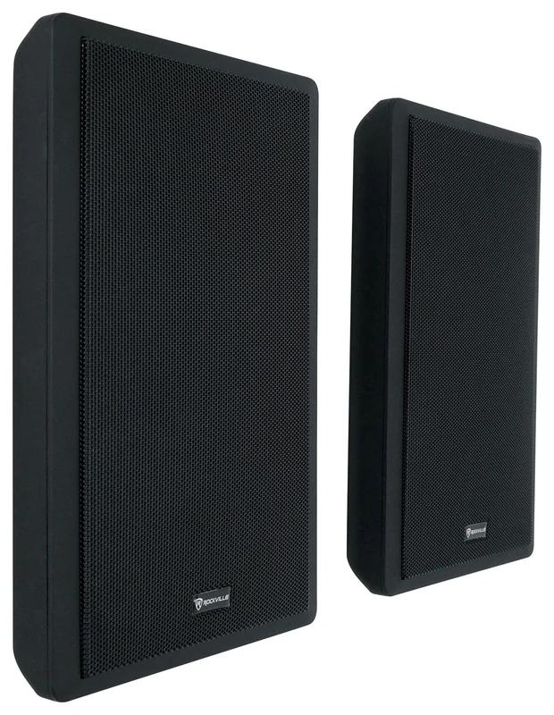 Rockville 2 RockSlim Black Home Theater 5.25" 240w Easy Wall Mount Slim Speakers - Image 1