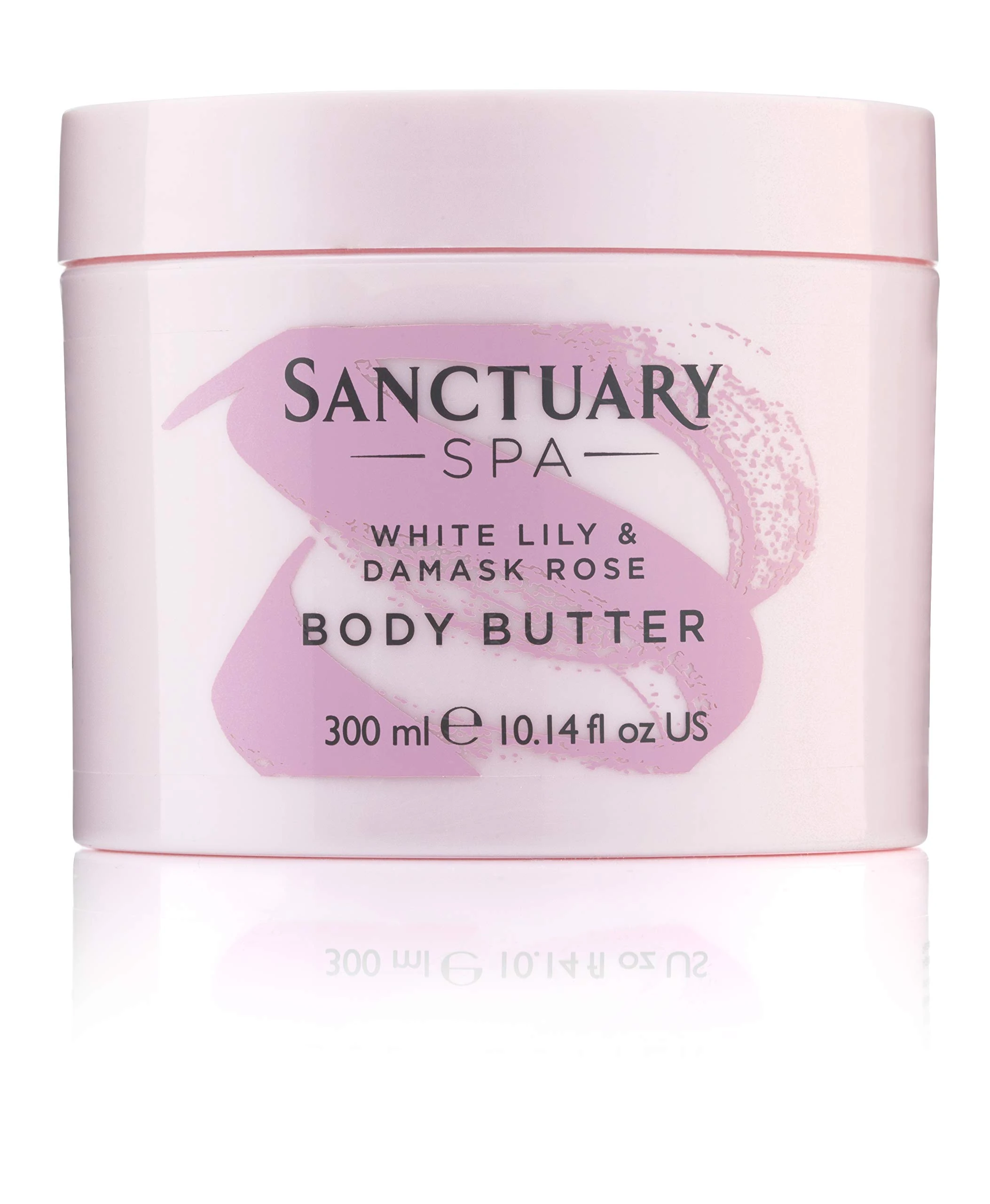 Sanctuary Spa Body Butter, White Lily & Damask Rose Body Moisturiser with Shea Butter, Vegan and Cruelty Free 300 ml