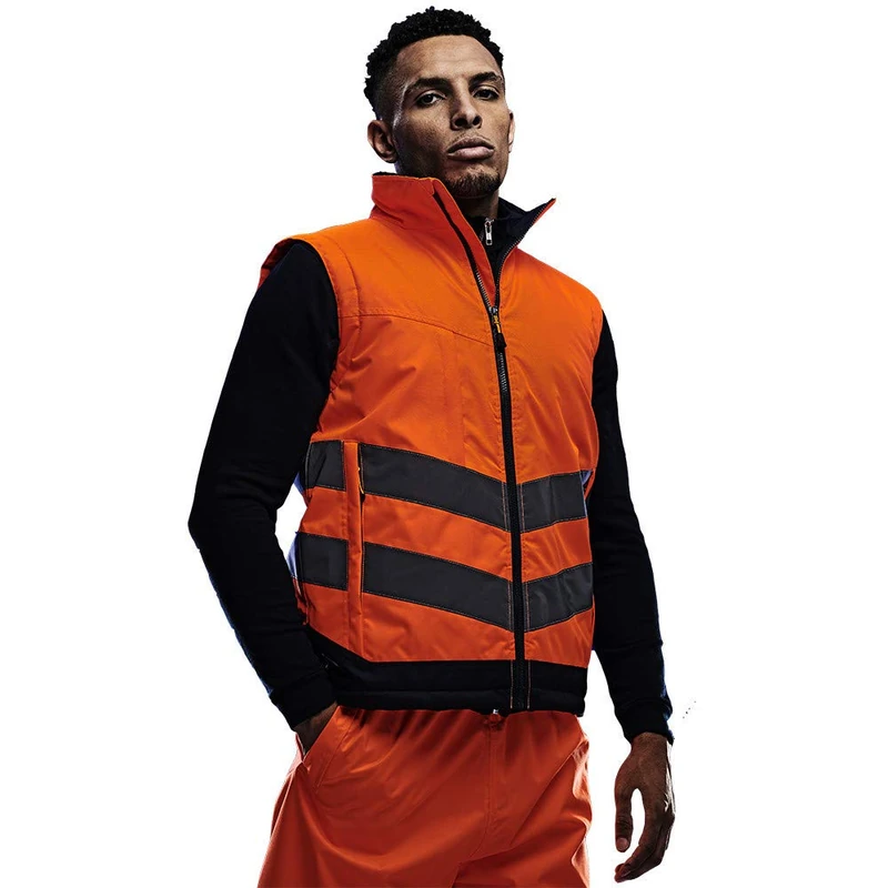 Regatta TRA840 5LV60 Professional Hi-Vis Body warmer, Orange/Navy, M