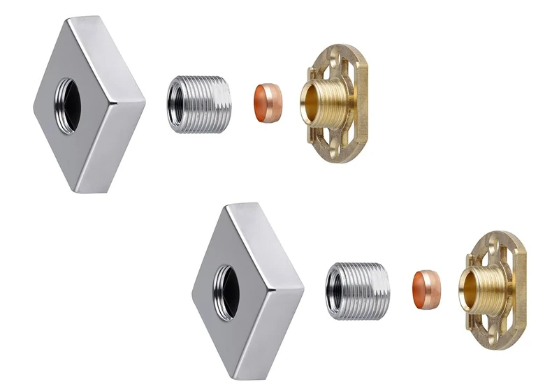 Keenware KSA-002 Bar Valve Fix Kit - Chrome Brackets, 3/4" Outlets