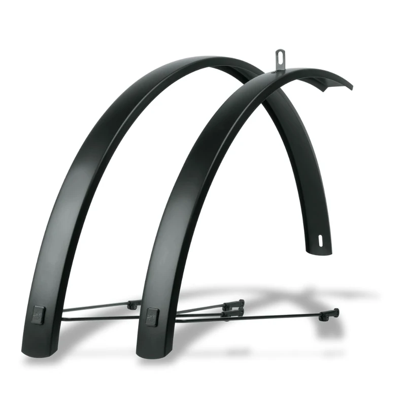 SKS GERMANY EDGE AL 56 SET mudguard, bicycle accessories (wheel protectors made of aluminium, high stability, easy attachment, suitable for almost every frame, with ESC safety system), black.