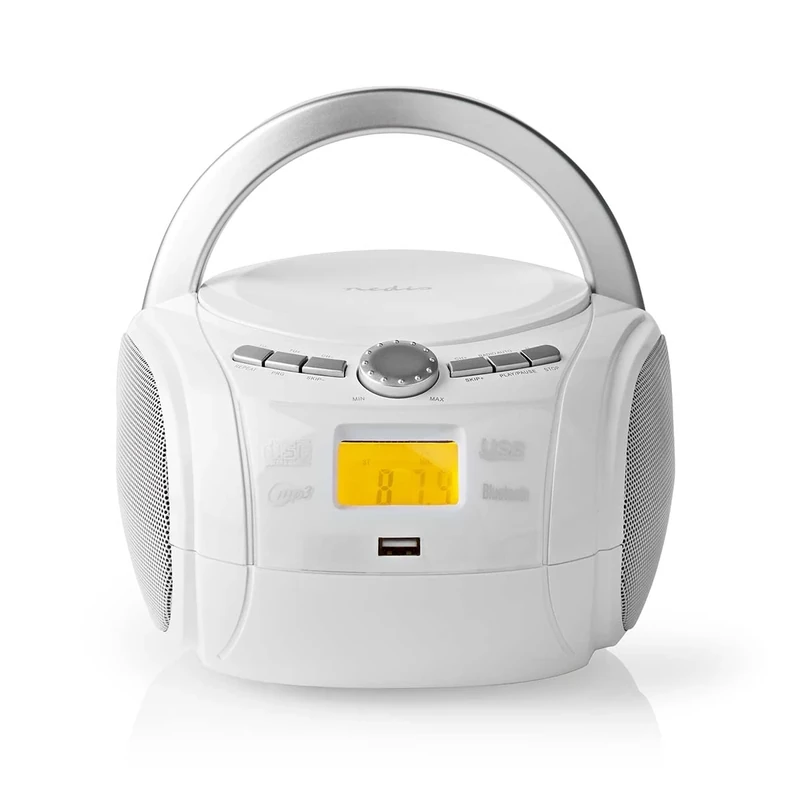 Nedis Boombox 9 W Bluetooth® CD player/Radio F, White