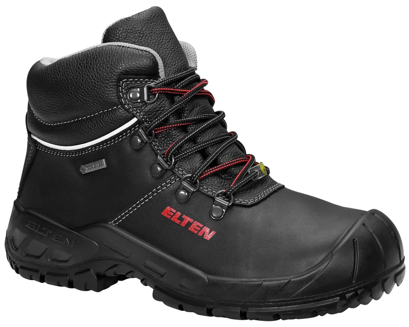 ELTEN Renzo GTX Mid ESD S3 Safety Shoes for Men, Lightweight, Black, Steel Cap, Cold Insulation, Gore-Tex, Waterproof, Breathable - Size 39