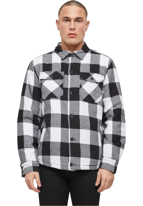 Brandit Lumber Jacket, color: white/blac, size: M