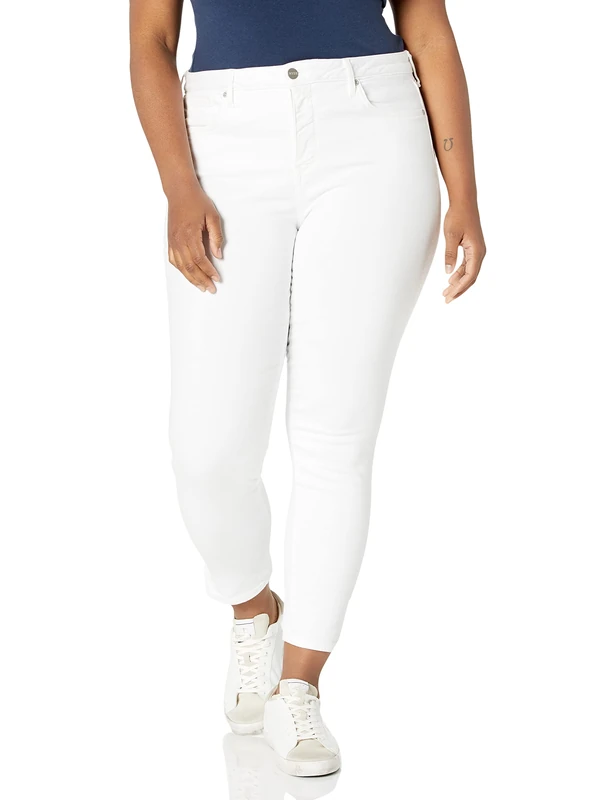 NYDJ Women's Ami Skinny Ankle Jeans with Side Slit, Optic White, 16