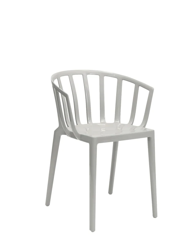 Kartell 5806/07 Venice Chair, Polycarbonate, Set of 2 Chairs, 51x75x51 cm, Grey