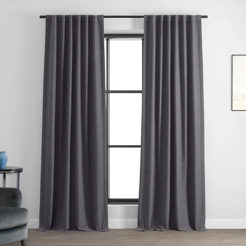 HPD Half Price Drapes Bellino Room Darkening Curtains 96 Inches Long Curtains for Bedroom & Living Room (1 Panel), 50W x 96L, Armour Grey