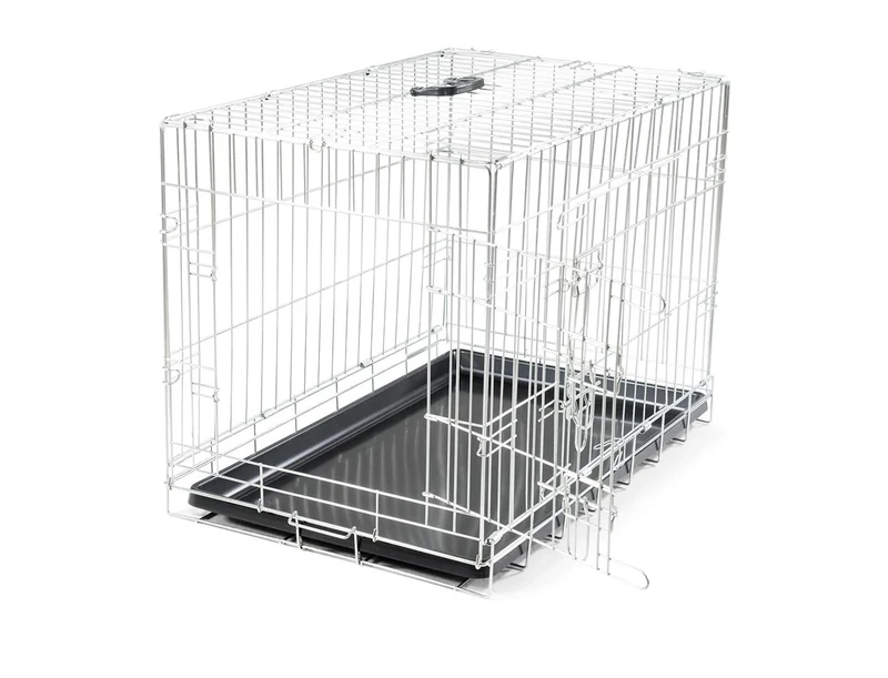 VADIGRAN Classic Foldable Metal Dog Cage Silver 76 x 48 x 55 cm Size L