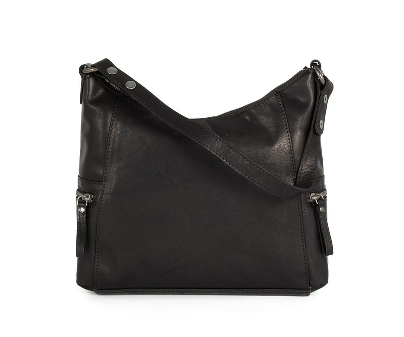 Spikes & Sparrow Women Toronto Shoulder Bag, Black, 32 x 8 x 26 cm