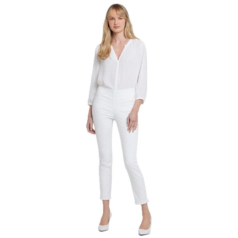 NYDJ Women's Pull-on Skinny Ankle Jeans | Slimming & Flattering Fit, Optic White, 16