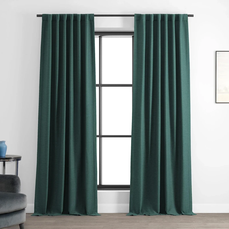 HPD Half Price Drapes Bellino Room Darkening Curtains 108 Inches Long Curtains for Bedroom & Living Room (1 Panel), 50W x 108L, Bayberry Teal