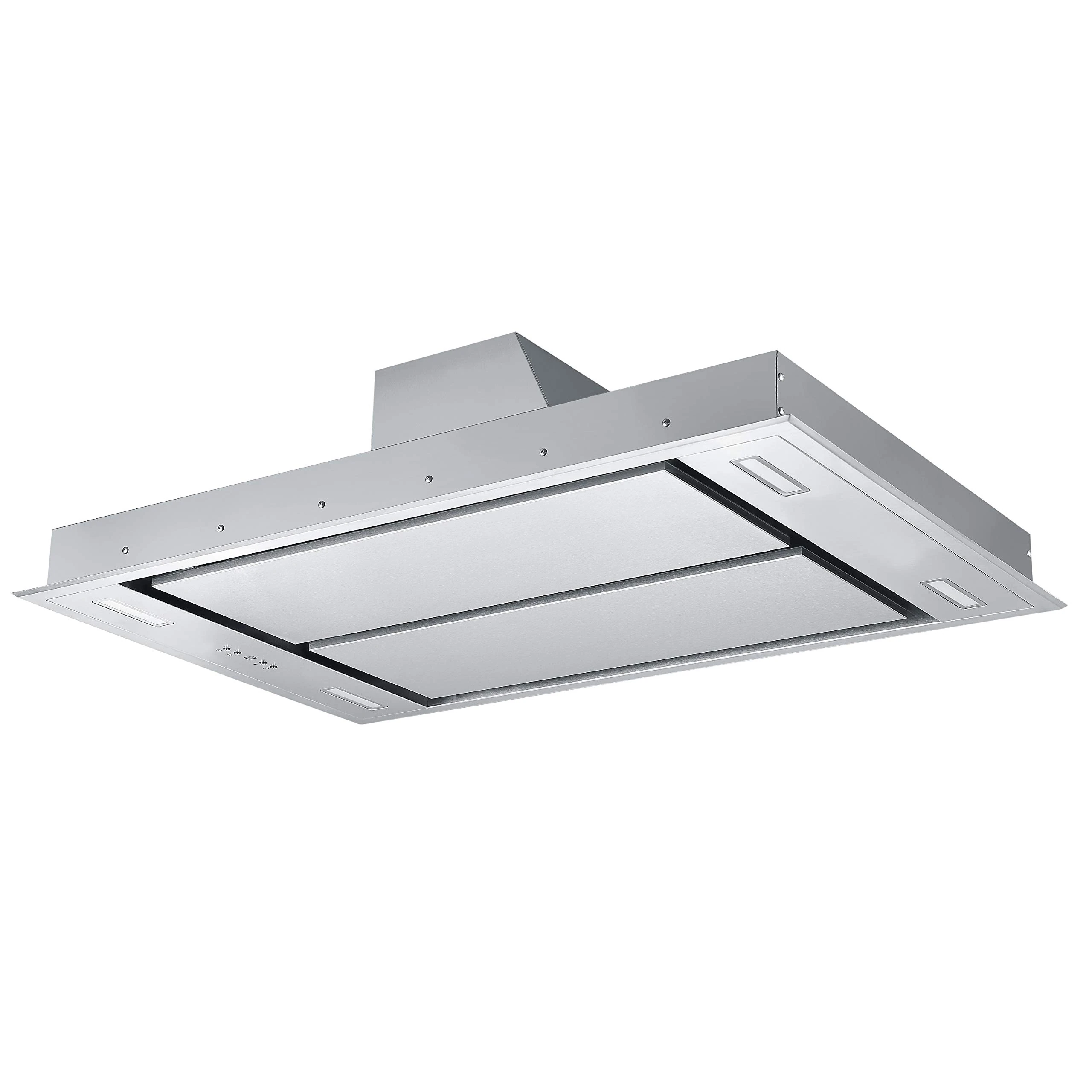 Cookology 110cm Kitchen Ceiling Island Cooker Hood & Extractor Fan Remote (Stainless Steel)