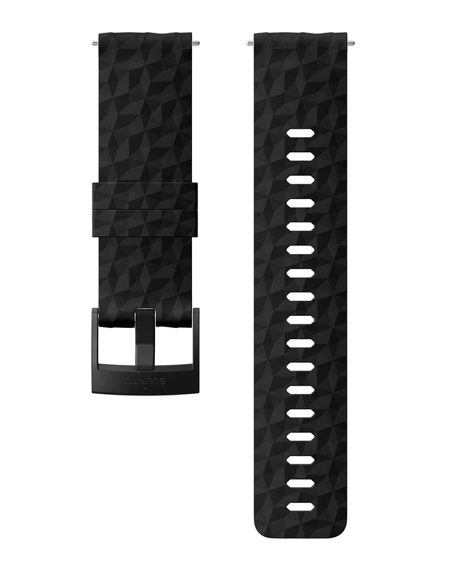 Suunto Original Silicone Watch Strap for Spartan Sport WHR & Suunto 9, 24mm, Black/Black