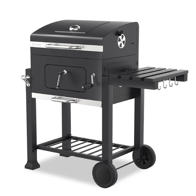 tepro Grillwagen Toronto Click Charcoal Barbecue, Anthracite/Stainless Steel, 56 x 41.5 cm