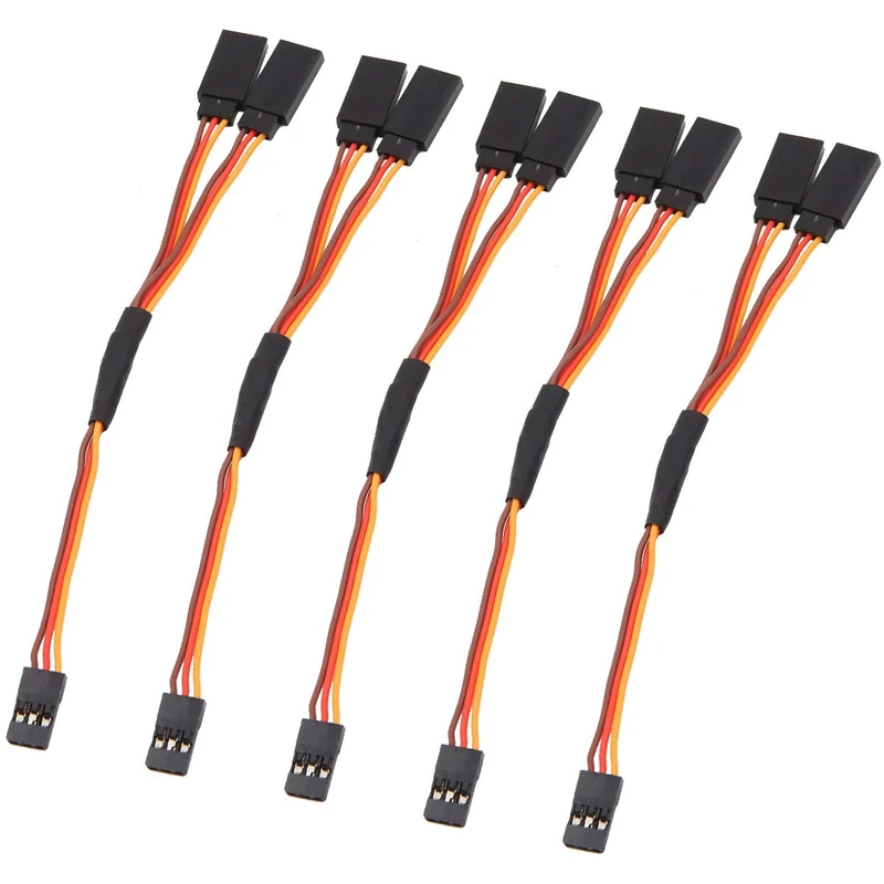 Dawa 5pcs 150mm Y-Type Servo Lead Wire Cable for Futaba JR