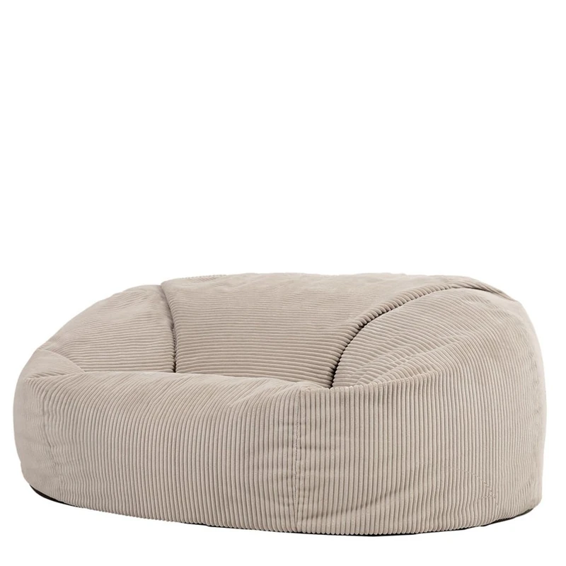 icon Soul Cord Large Bean Bag Sofa, Beige, Giant Adult Bean Bag Chair with Filling Included, Comfy Floor Chair, Living Room Furniture