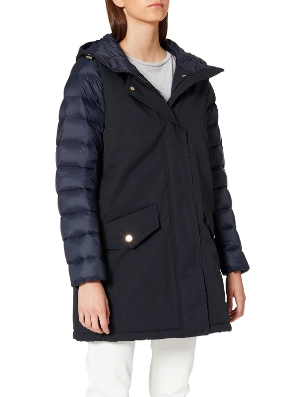 Tommy Hilfiger Women's Cybil Nylon Hybrid Coat Coat, Blue (Midnight 403), Small - Image 1