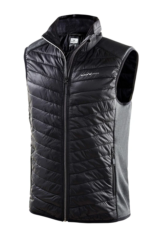 Black Crevice Men's Sleeveless Gilet, Black, Size L