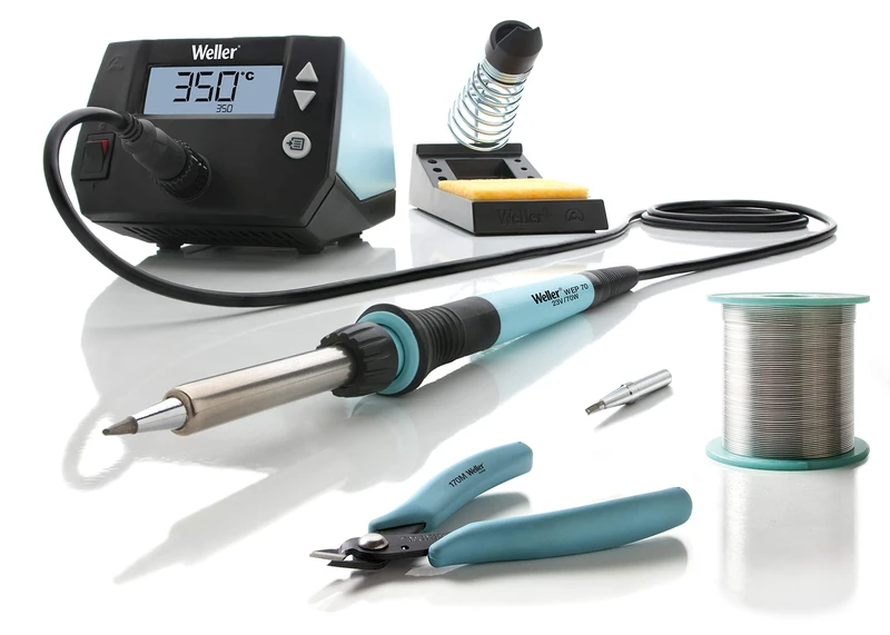 Weller WE 1010 Education Kit (T0053298390) 70W/230V WE Digital Soldering Station Kit with 2 Tips, Shear Cutter and Solder Wire, Temperature Range 100°C – 450°C