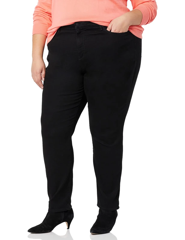 NYDJ Women's Plus Size AMI Skinny Legging Jeans, Black, 14W