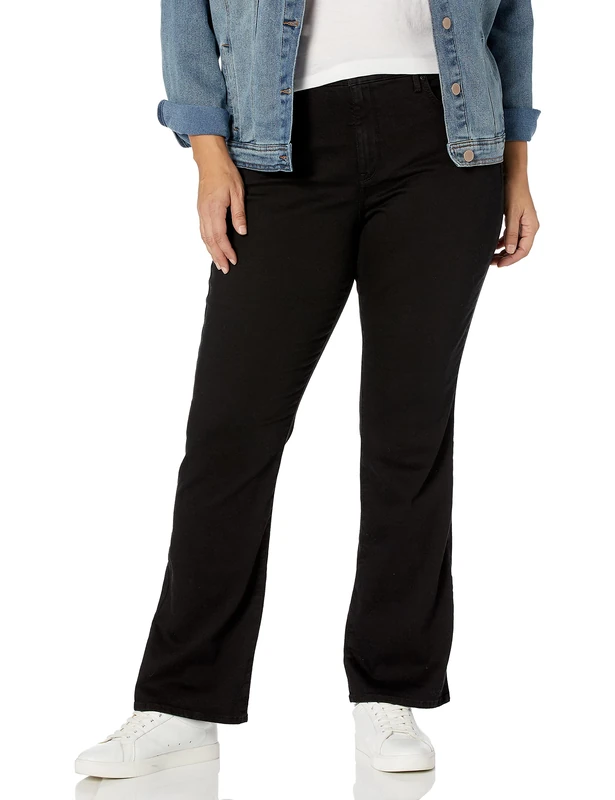 NYDJ Women's Plus Size Barbara Bootcut Jeans, Black, 16W