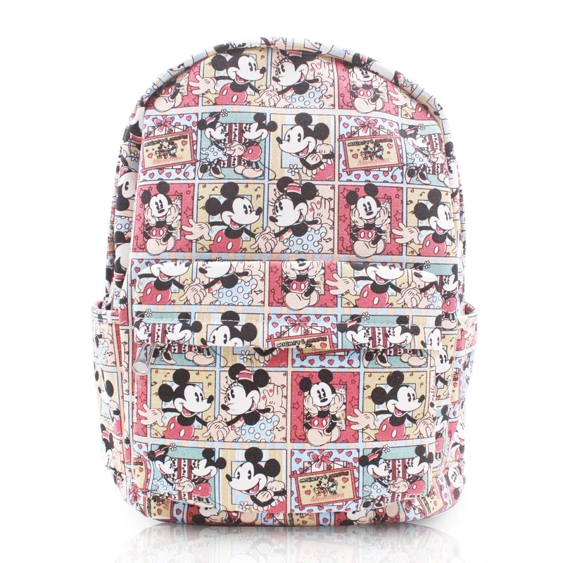 Mickey Minnie Comic Style Canvas Casual Daypack with 15 in Laptop Storage Compartment