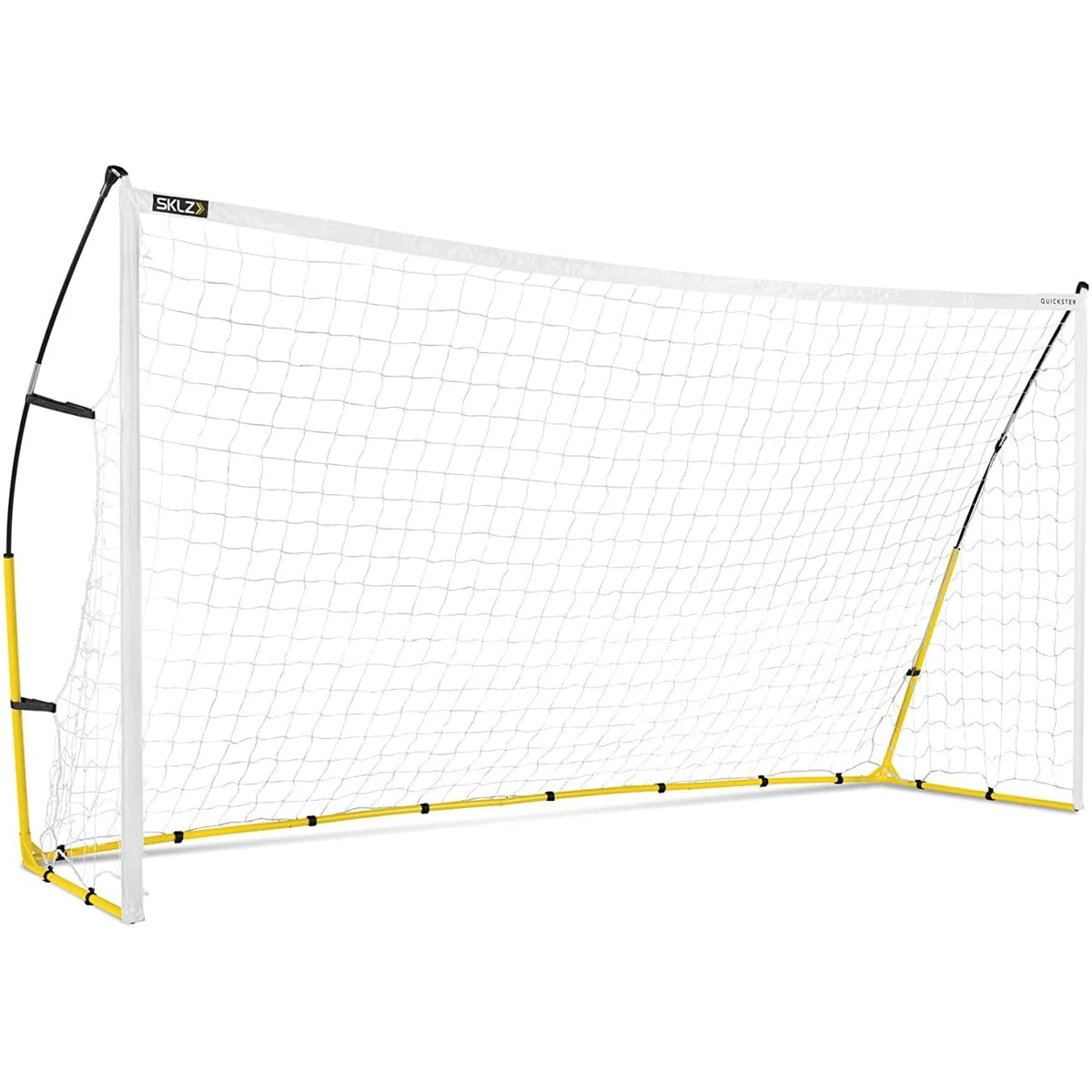 SKLZ Quickster Football Goal, Ultra-Portable Kids Football Goal, Quick Set Up, White/Black/Yellow, 12ft x 6ft