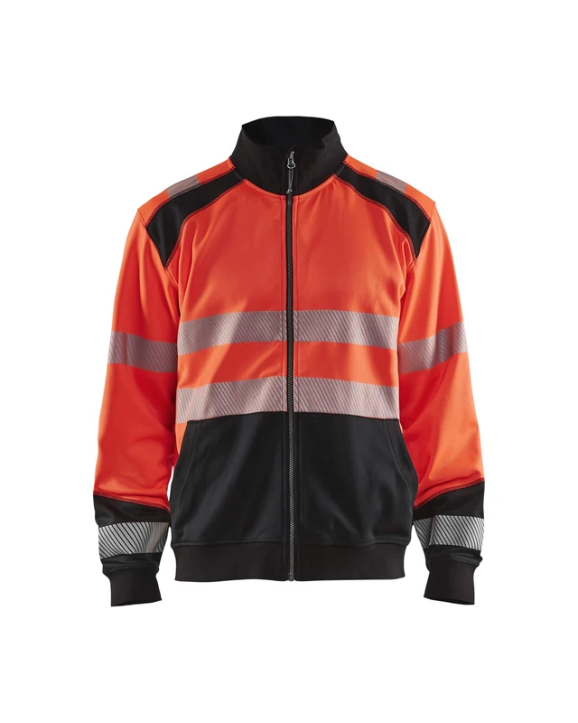 Blaklader 355825285599L High Vis Sweatshirt with Zip - Red/Black, Large