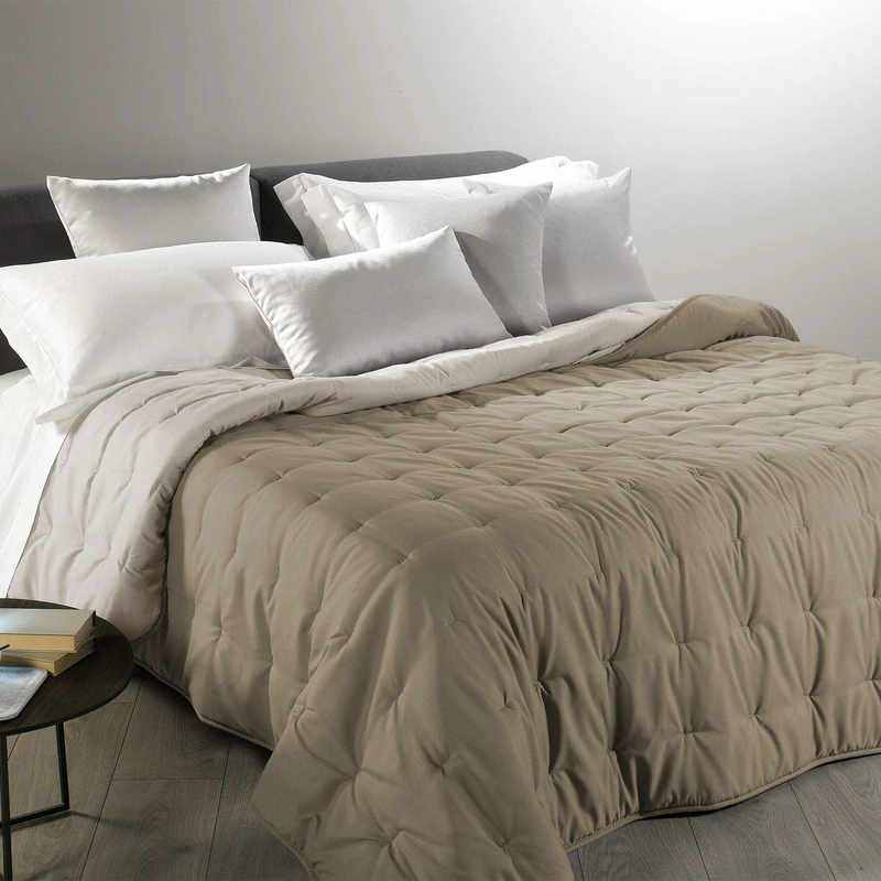 Caleffi 73938 Microfibre Mia Calduccia Half Season Blanket for Double Bed, Taupe