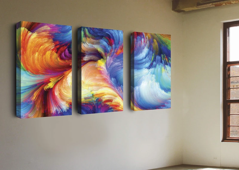 Homemania Picture, PES, Wood, Multicoloured, 135 x 3 x 60 cm, 2 units - Image 1